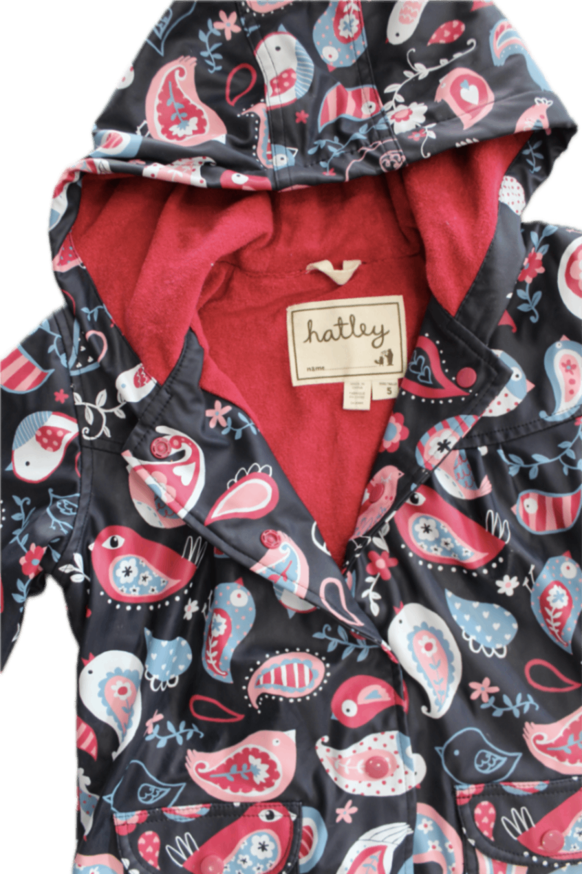 Hatley Raincoat, Navy blue, pink and light blue, 5