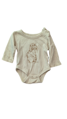 Aster & Oak Bodysuit, Beige w Bunny Print, 0000