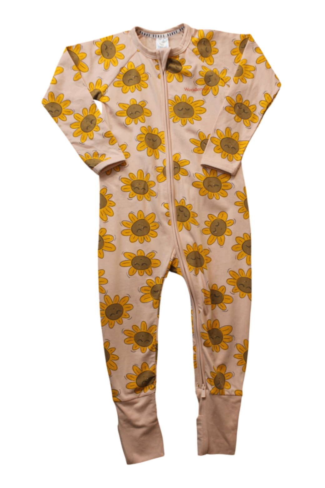 Bonds Jumpsuit, Pale pink/sunflower print, 2
