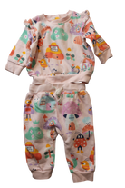 Jack & Milly Tracksuit Set, Pink/Multicolour print, 00