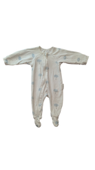 Purebaby Jumpsuit, White w Green Blue Trees, 0000