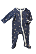 Fox & Finch Jumpsuit, Navy blue with beige print, 000