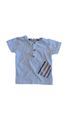 EMC T-Shirt, White w Stripes on Pocket, 12M