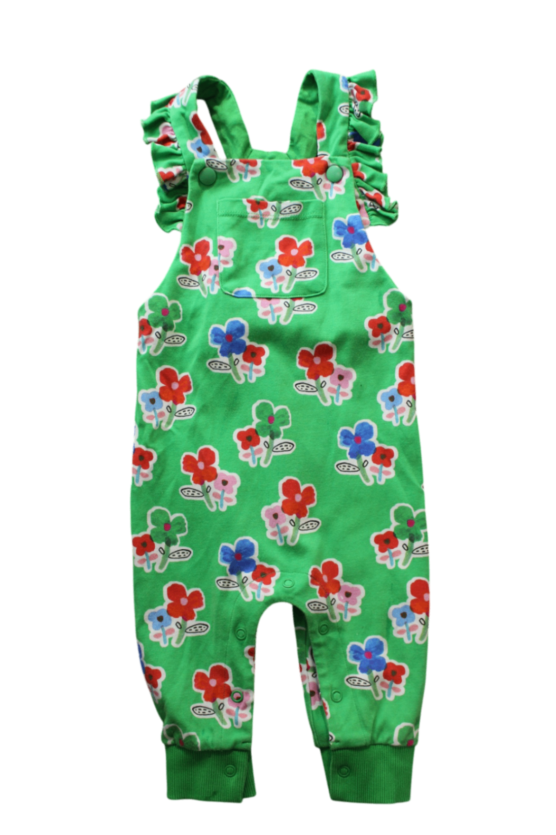 Gorman Kids Overalls, Green/flower print, 0