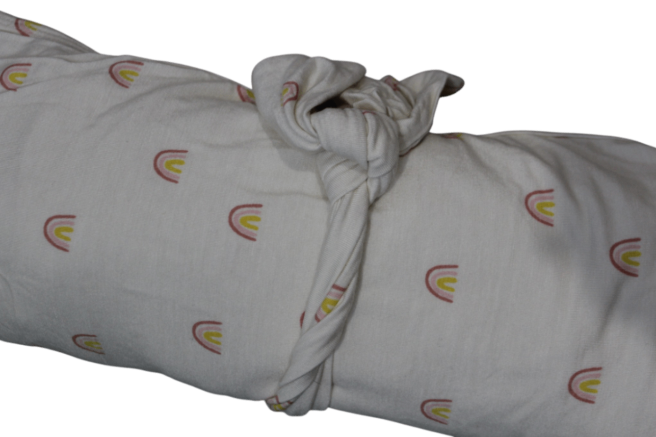 Lou Lou Swaddle blanket, Cream/rainbows, 48x48inch
