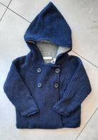 Country Road Cardigan, Navy blue/stripe lining, 2