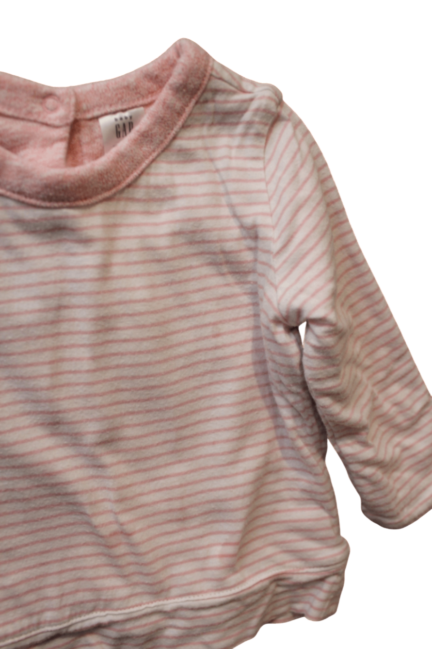 Baby Gap Long-Sleeve T-Shirt, Pink Stripe/Pink marle, 0