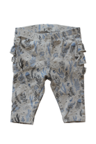 Purebaby Leggings, white/blue and silver print, 000