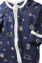 Fox & Finch Jumpsuit, Navy blue with beige print, 000