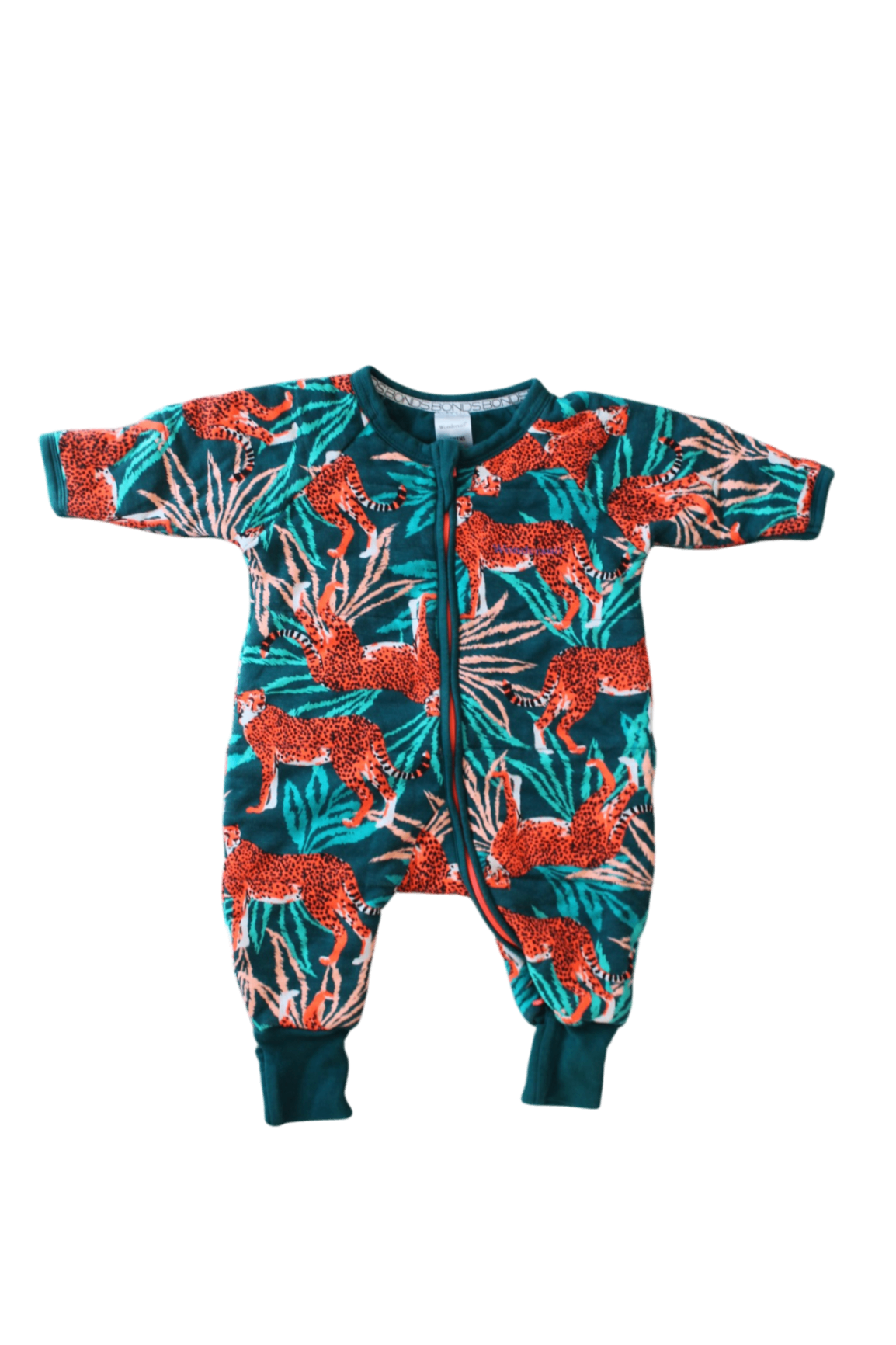 Bonds Quilted Jumpsuit, Dark teal/cheetahs, 000