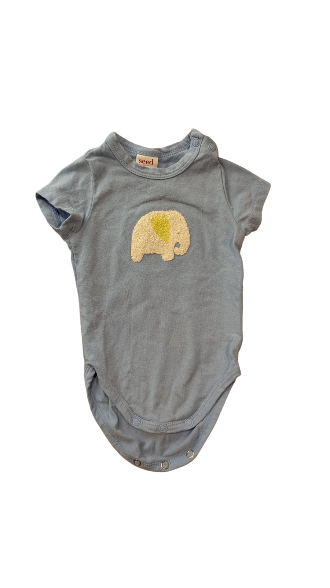 Seed Bodysuit, Blue w Elephant Print, 0000
