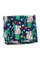 Halycon Nights Blanket, Navy blue with multicolour print, one size