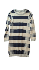 Seed Dress, Beige and Navy, 6-7Y
