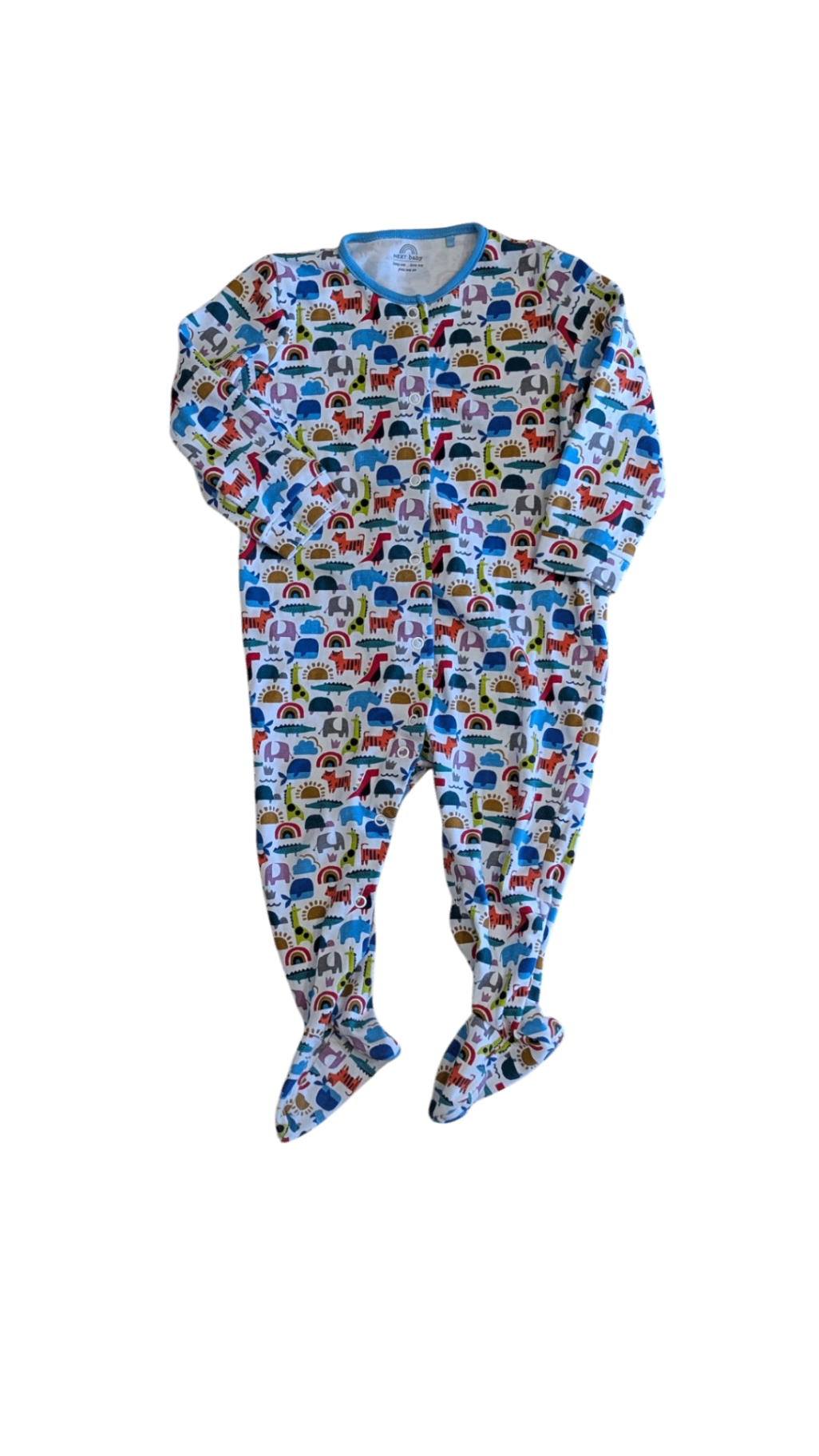 Next Jumpsuit, Multi w Blue Trims, 12-18M