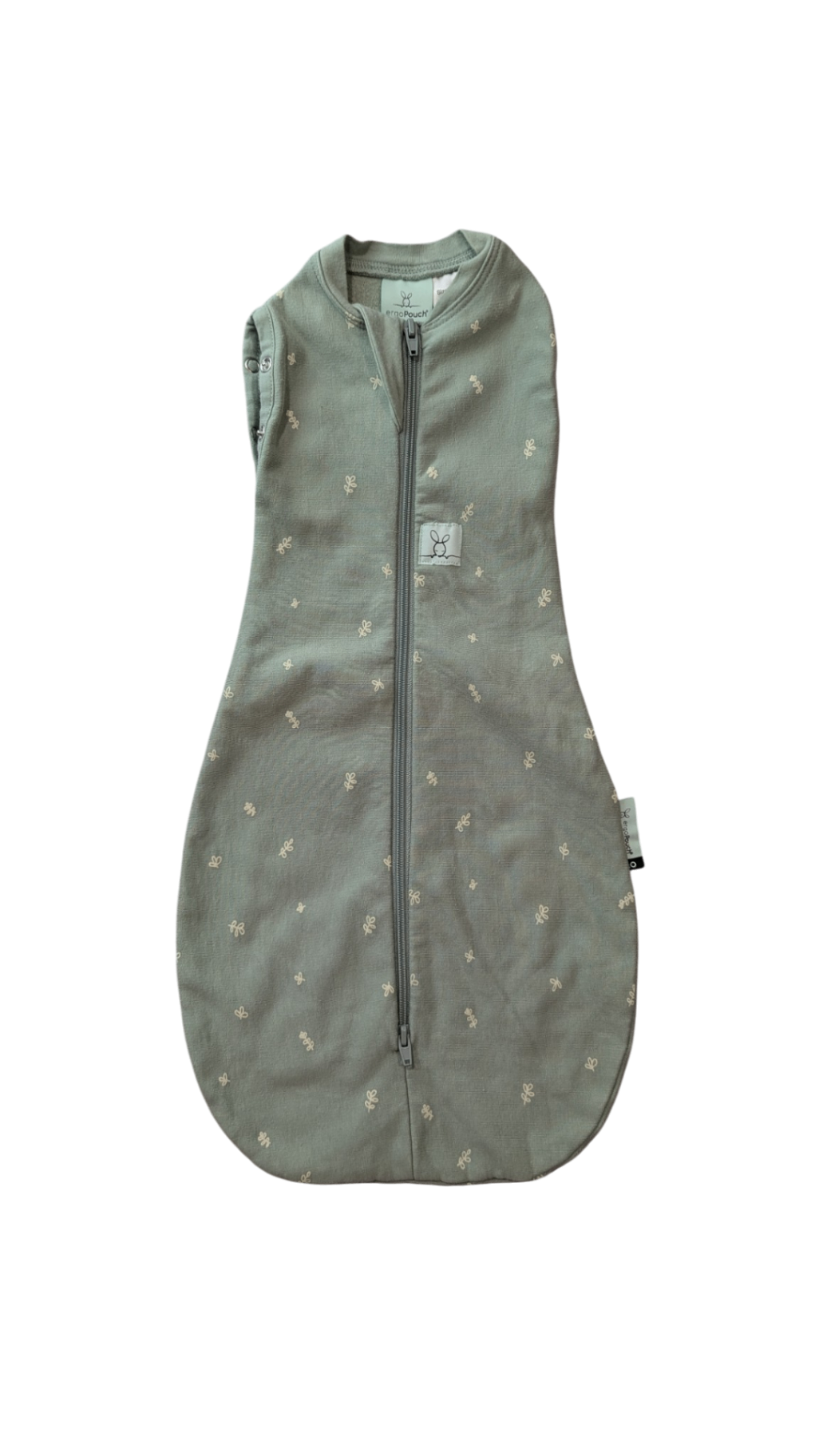 ergoPouch Sleeping Bag, Sage Green w Cream Leaves Print, 0000