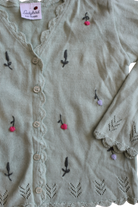 Ladybird Cardigan, Mint green/flower embroidery, 6
