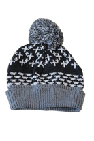 Bebe by Minihaha Beanie, Black/Grey/White, XXS (nb-3m)