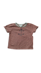 The Little White Company T-Shirt, Red White stripes, 1-2Y