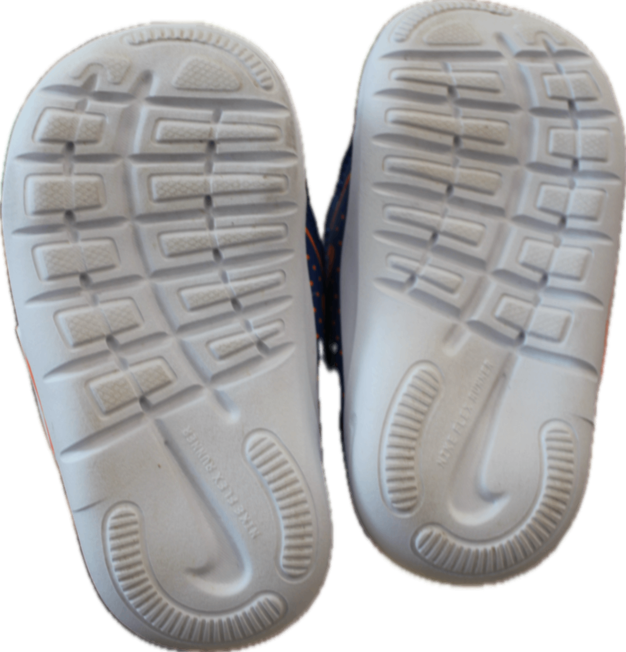 Nike Shoes, Navy blue with orange and white accents, 21
