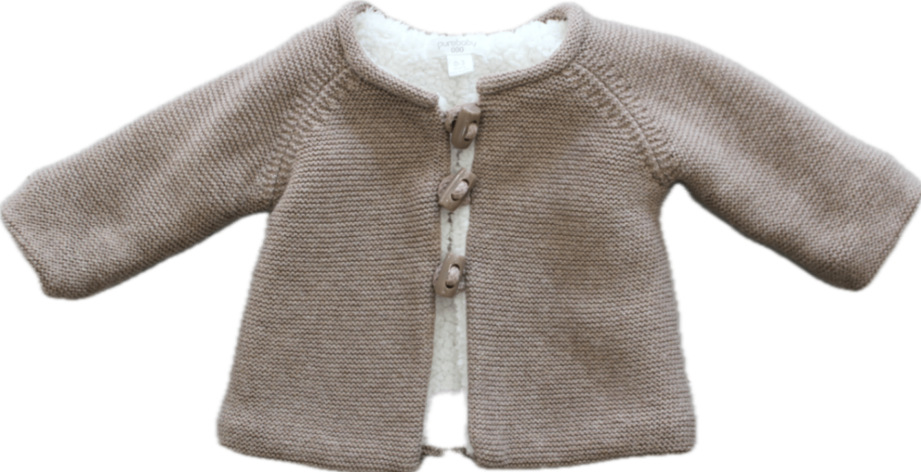 Purebaby Cardigan, Brown, 000