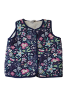 Bébé by minihaha Sleeveless Jacket, Navy blue with multicolour floral print, 18m