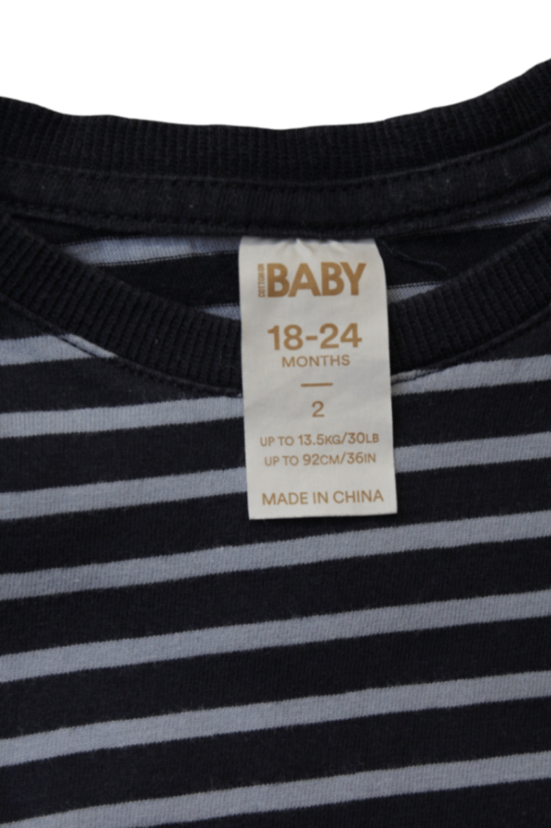 Cotton On Baby Long-Sleeve T-Shirt, Navy and white, 18-24 months / 2