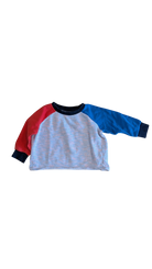 Seed Jumper, Red & Blue Sleeves w Stripes Body, 4