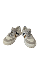 Oakaidi Shoes, White w Grey, Navy & Brown Trims, EUR 25