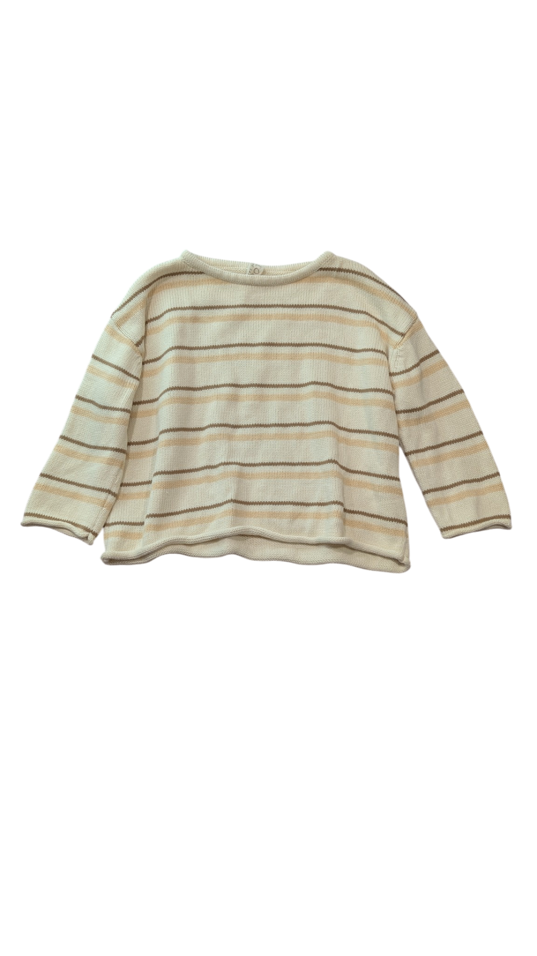 Illoura Jumper, Cream w Brown Stripes, 3Y