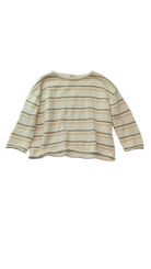 Illoura Jumper, Cream w Brown Stripes, 3Y