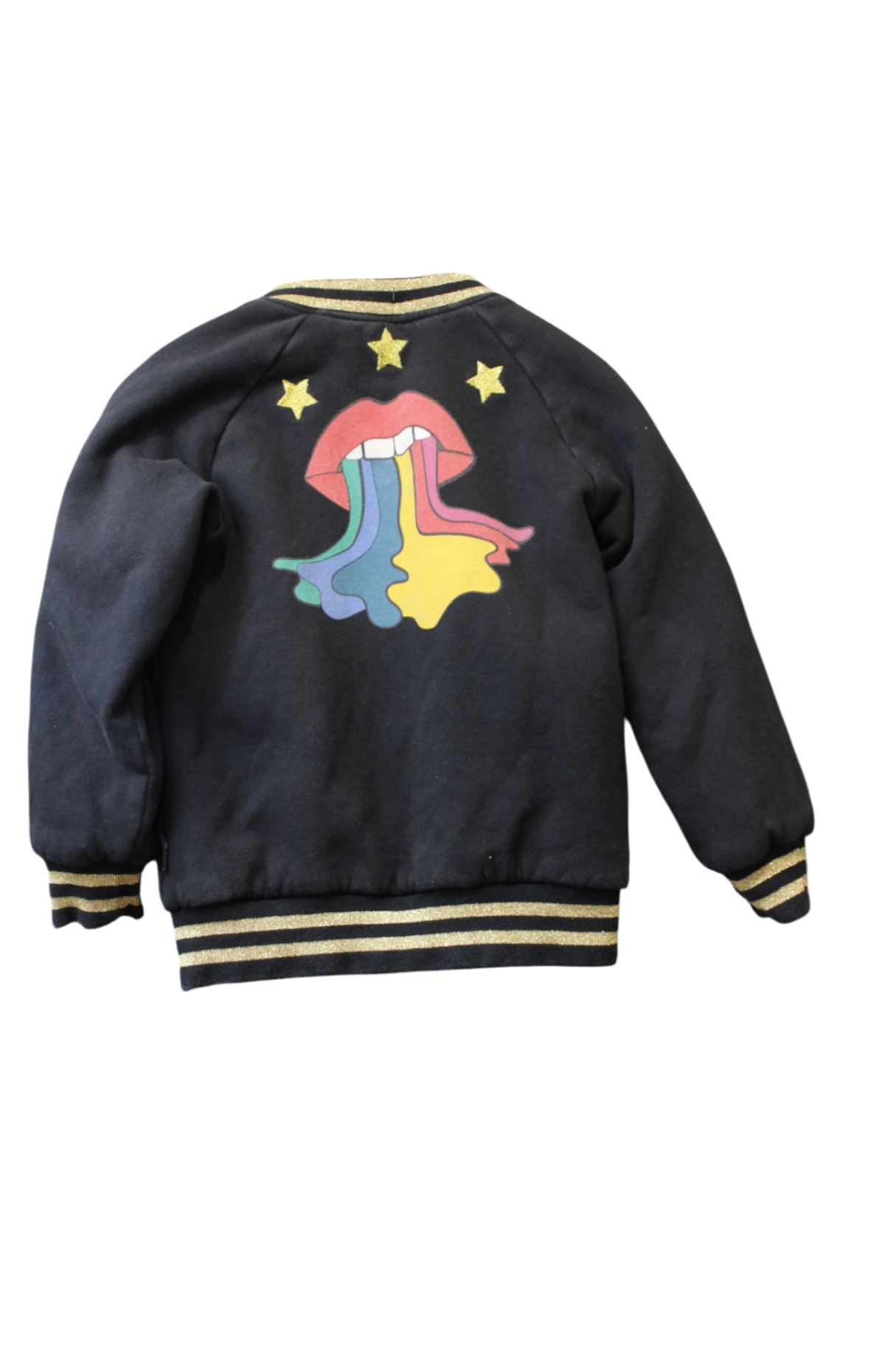 Rock Your Kid Jumper, Black with gold stripe trim, 6