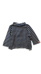 Du Pareil au Même Long-Sleeve T-Shirt, Navy w White Stripes, 9M