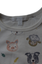 Purebaby Bodysuit, Cream with multicolour animal print, 2 (18-24 months)