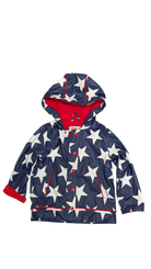 Penny Scallan Raincoat, Navy w White Stars, 3-4Y