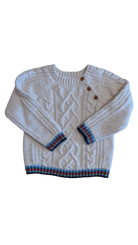Jack & Milly Jumper, Cream with blue and red trim, 5