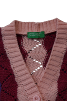 United Colors of Benetton Cardigan, Pink, purple, burgundy and beige, 104/3-4
