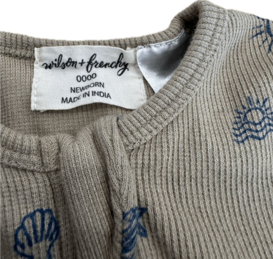 Wilson + Frenchy Playsuit, Brown with blue pattern, 0000