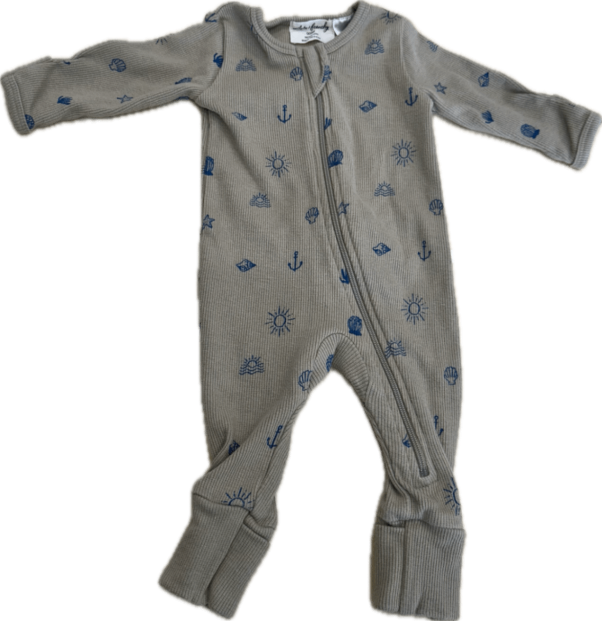 Wilson + Frenchy Playsuit, Brown with blue pattern, 0000