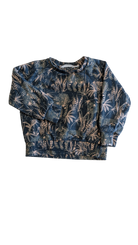Munster Jumper, Dark Green w Coral Jungle Prints, 2