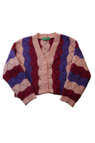 United Colors of Benetton Cardigan, Pink, purple, burgundy and beige, 104/3-4