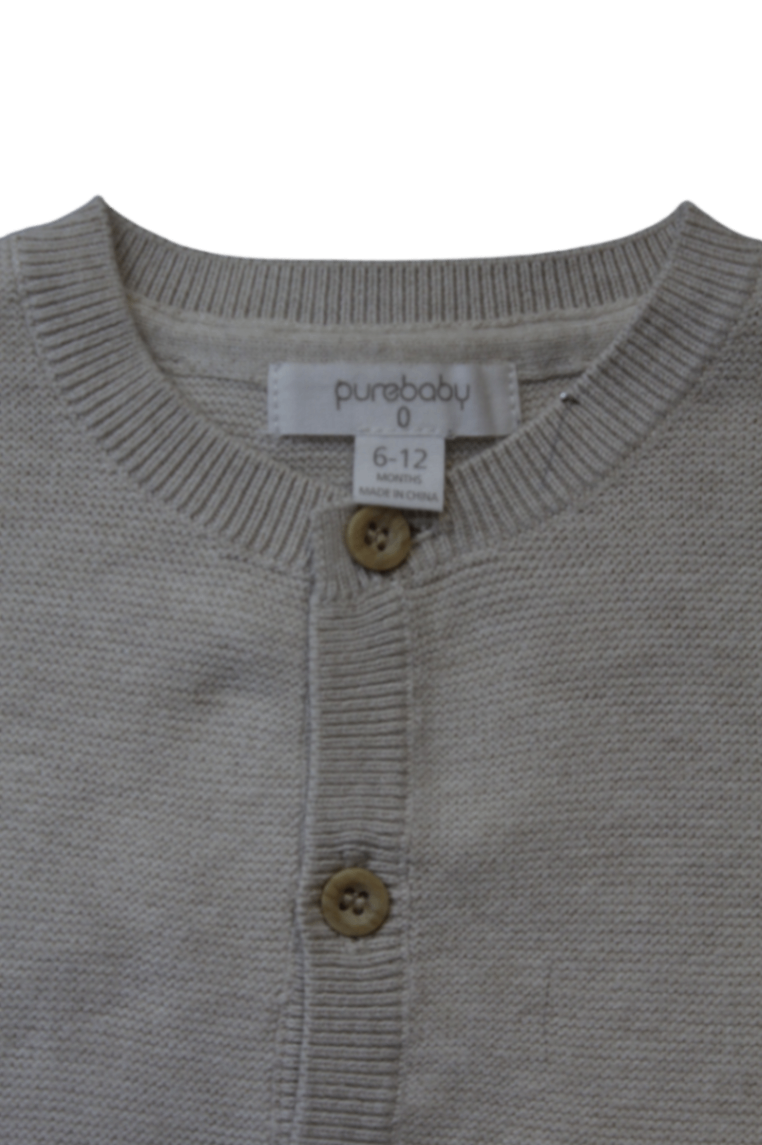 Purebaby Knitwear Set, Beige, 6-12 months