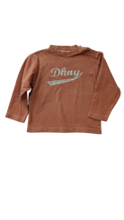DKNY Long-Sleeve T-Shirt, Orangey Brown, 12M