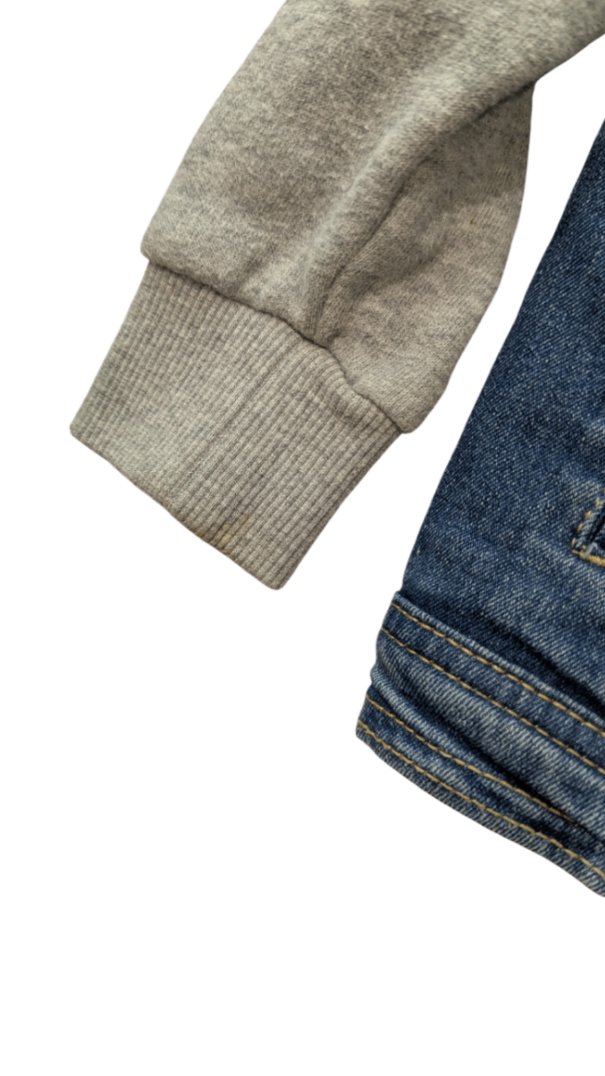 Pumpkin Patch Jacket, Blue w Grey Sleeves & Hoodie, 3