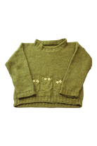 Handknit Jumper, Olive green, 4