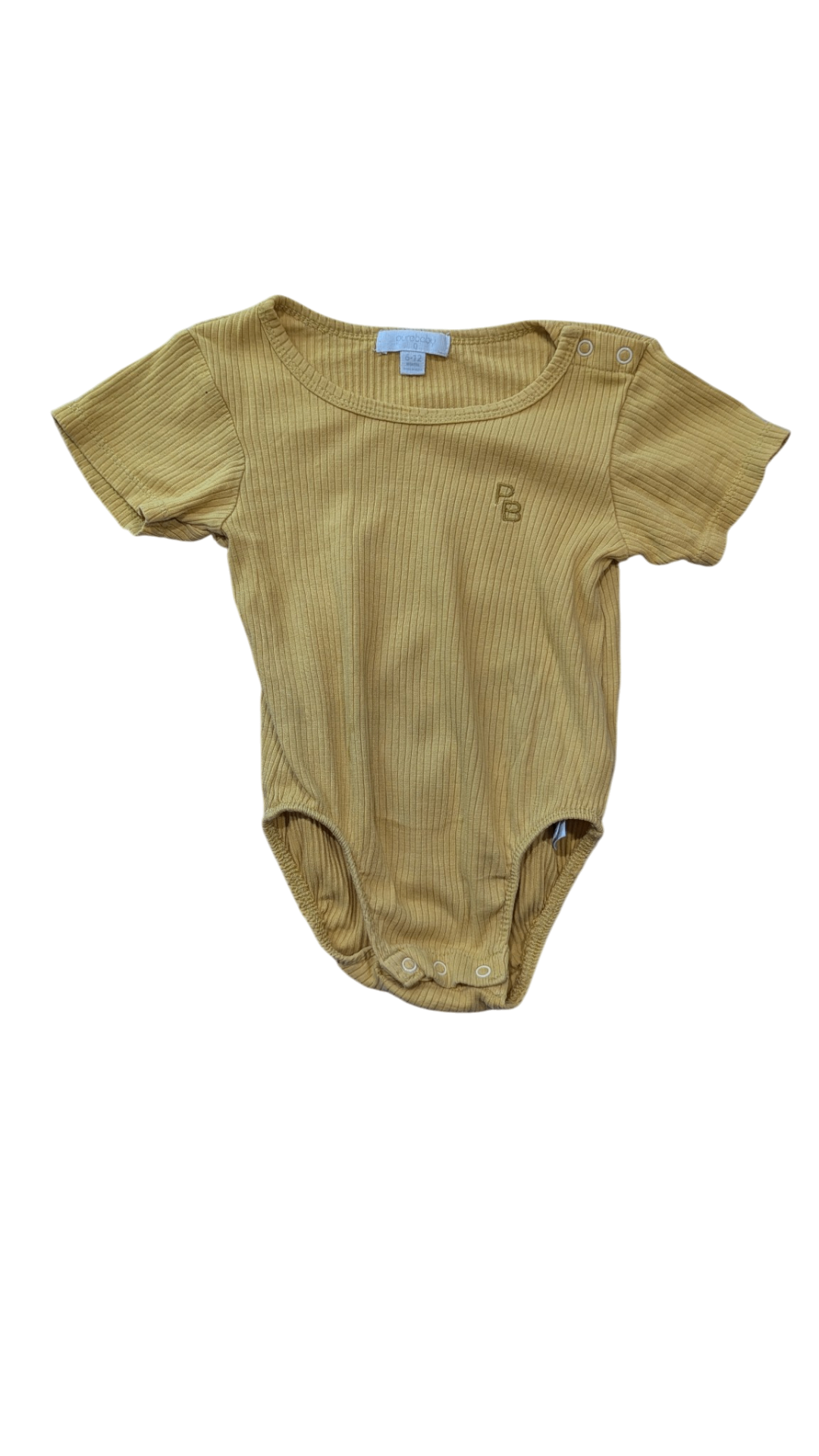 Purebaby Bodysuit, Mustard yellow, 6-12