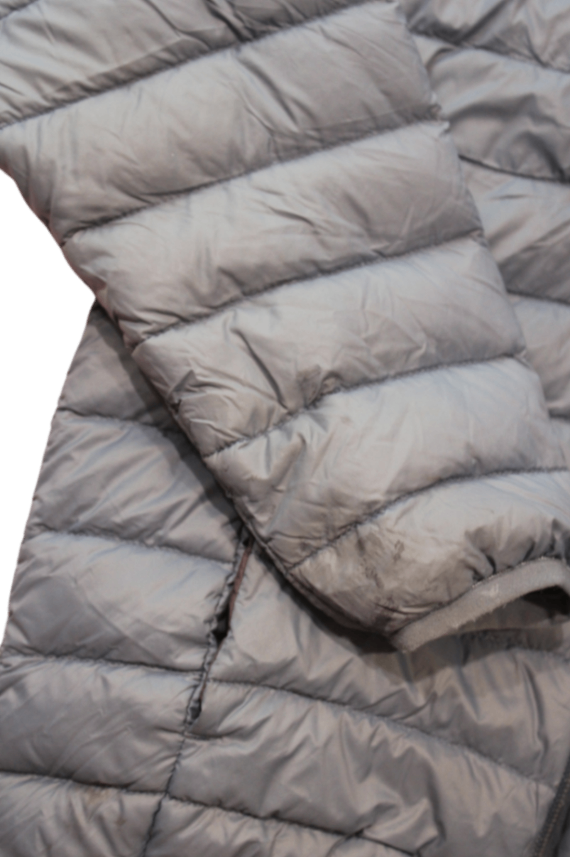 Macpac Puffer Jacket, Grey/Blue, 6 YRS