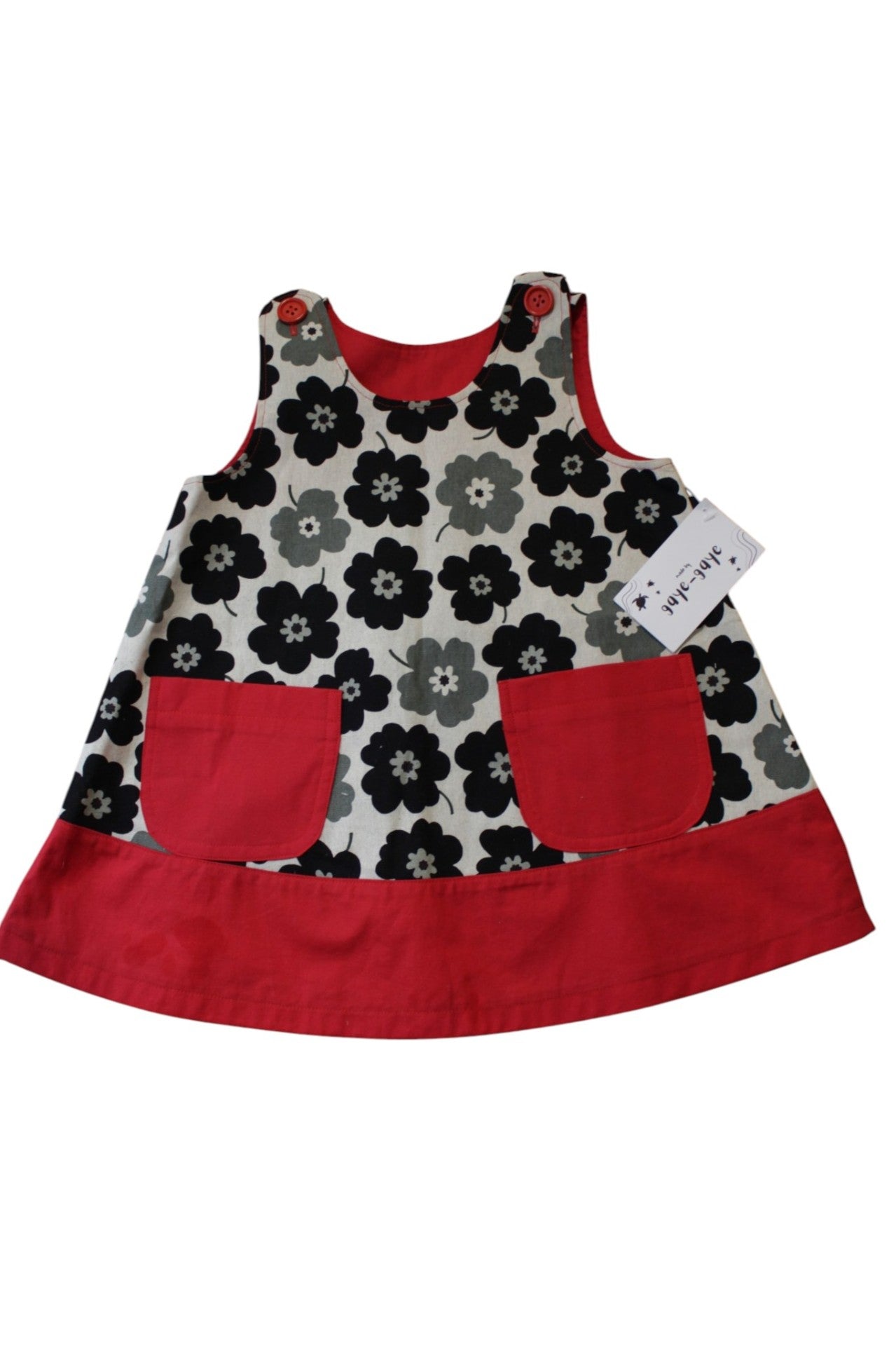gaye-gaye Pinafore, Red/beige, 2