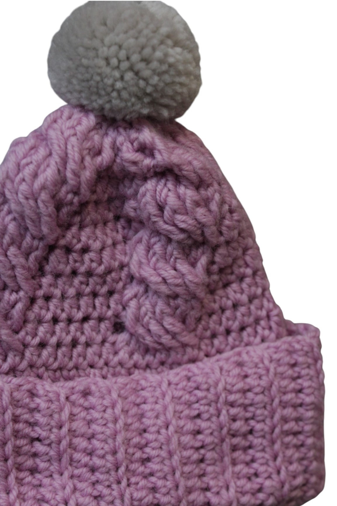 Handknit Baby Hat, Purple, OS