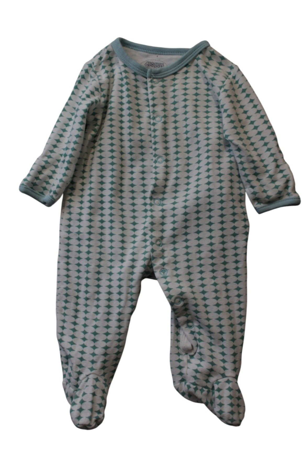 Mamas & Papas Jumpsuit, White and teal, 000