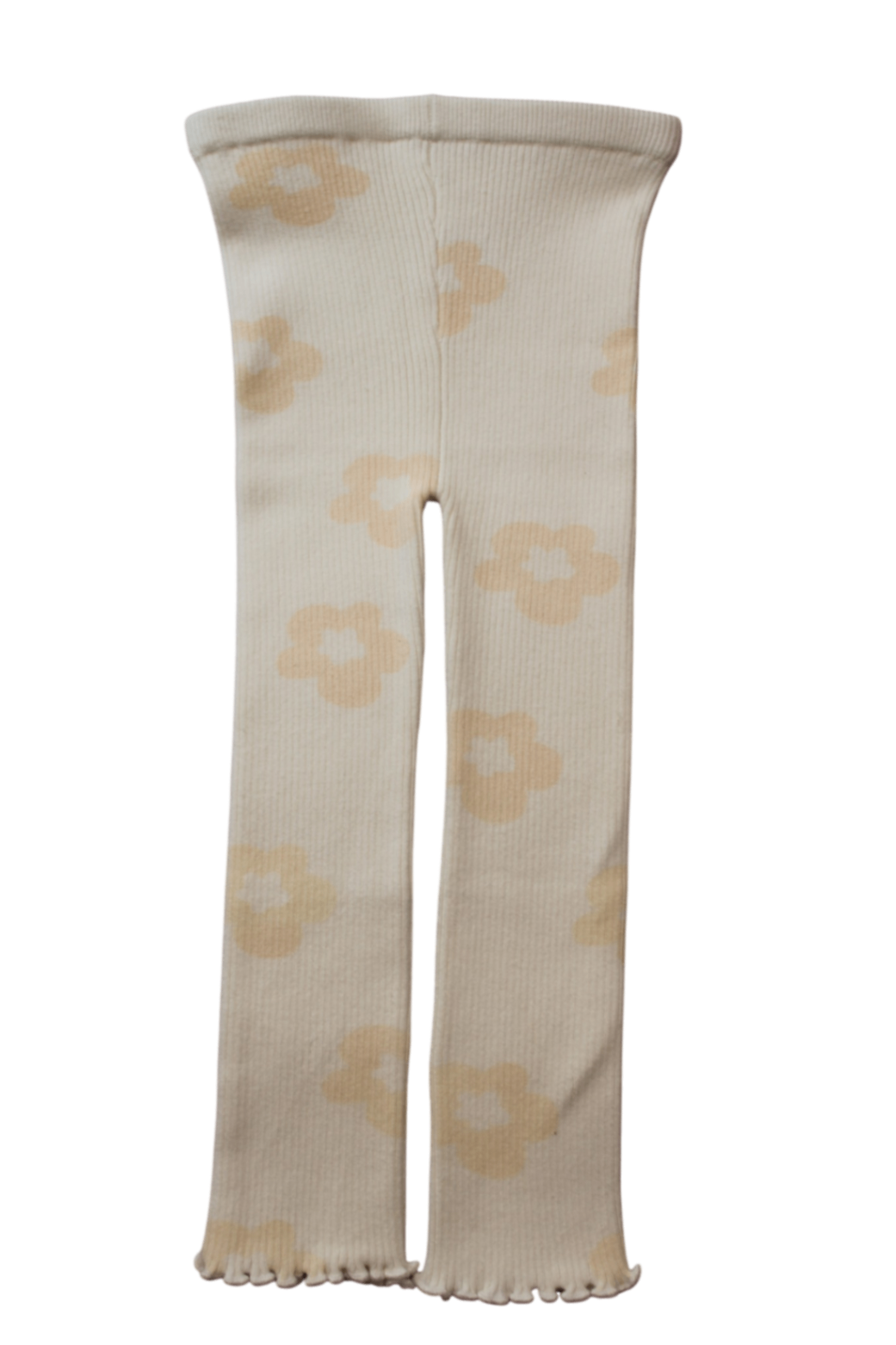 Indigo Dreams Knit Leggings, Cream with Peach Floral Print, 3Y